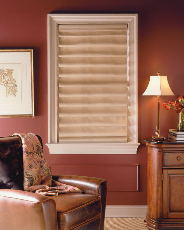 comfortex serenade, roman shade, classic tear drop style, toulouse, blackout, omni-rise continuous loop cord system