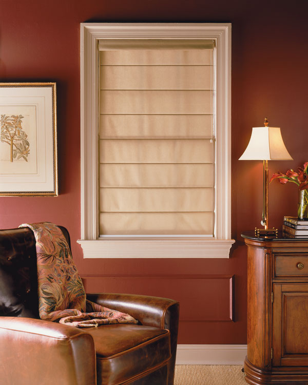 comfortex, serenade, roman, shade, flat panel, bora bora, blackout fabric, omni-rise, continuous cord loop