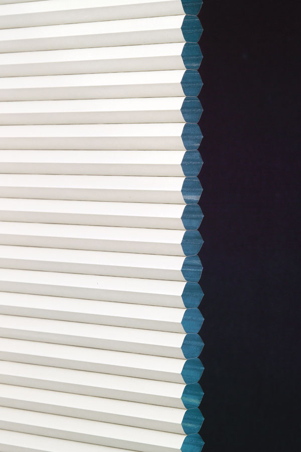 pirouette, cellular shade, single cell, nocturne,  3/4 inch, blackout, room darkening fabric
