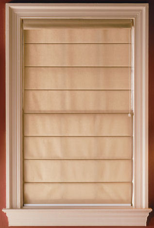 Comfortex Serenade Roman Shade Flat Panel Style with Tasmine Linen Light Filtering Fabric