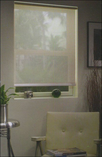 (c) Budget Custom Roller Shade with Continuous Loop Control with M-Screen Sunscreen Solar Fabric  - 5% Open